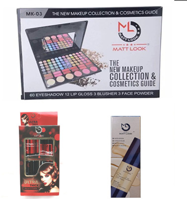 

Mattlook Makeup Collection Kit For Women & Ultra Thick Maskara-Eyeliner & Oil Free Foundation.(Set of 3)