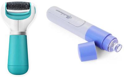 

Glowing Buzz Combo of Electric Portable Blackhead Vacuum Pore Cleanser Vacuum Suction Face Cleaner Kit Device and edicure Velvet Smooth Express Foot Pedi Electronic Foot File Pedicure Tool(Set of 2)