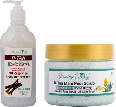 

Glowing Buzz Combo of D-Tan Body Wash 440 ml & D-Tan Meni Pedi Scrub / Specially For Cleaning Feet / Natural Body Wash /(Set of 1)
