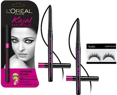 

studio Of Eyelashes, L'oreal Paris Masique Kajal Set Of 3(Set of 4)