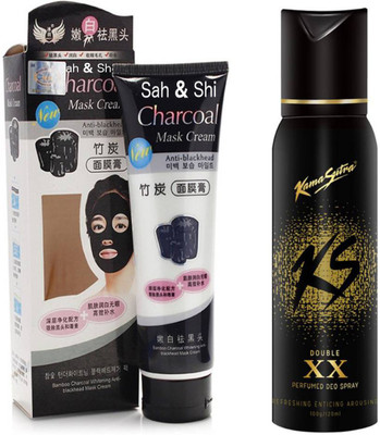 

Sah&Shi Charcol Oil Control Peel off mask & KS Double XX Deo Spray(Set of 2)