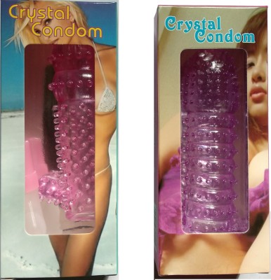 

Zedex Pack of 02 Extra Dotted Washable & Re-usable Best Silicon Crystal Condom(Set of 2, 1S)