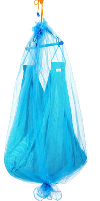 

Furncoms 1031BA Hanging Baby Cradle Foldable Hammock Jhula Thuni Thottil, Blue(Blue)