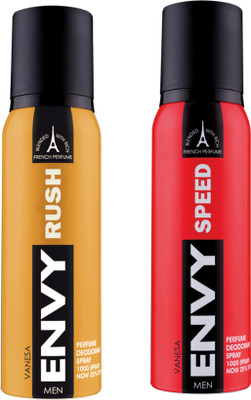 

ENVY SPEED & RUSH Deodorant Spray - For Men(240 ml, Pack of 2)