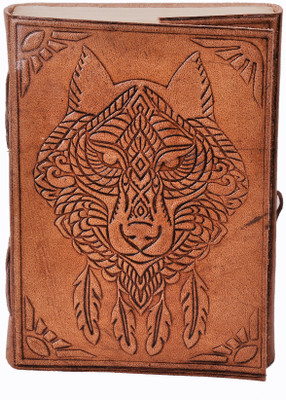Purpledip Leather Journal 'The Beast': Handmade Paper In Leather Cover For Corporate Gift or Personal Memoir Regular Diary Unruled 200 Pages(Brown)