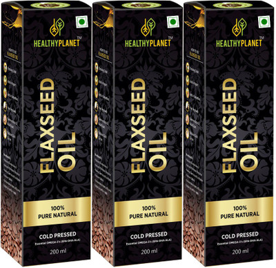 

Healthy Planet Combo of 3 Flaxseed oil (200mlx3) Vegetable Oil 600 ml Plastic Bottle(Pack of 3)