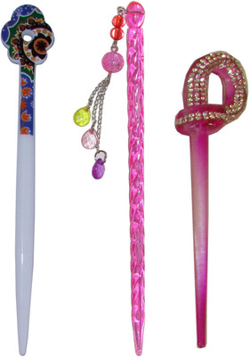 

demure Combo of Multi Color Juda Sticks Bun Stick(Multicolor)