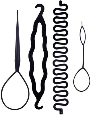 

Confidence Hair Styling Braids Tools Hair Accessories for Girls and Women (Set of 4) Hair Accessory Set (Black) Hair Accessory Set(Black)