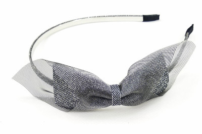 

fairytale Shimmery Grey Bow With Net.Fascinator Hair Bands For Girls Age 1 To 16 Head Band(Grey)