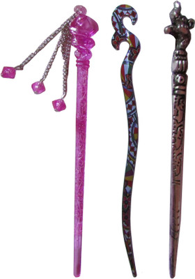 

fractious Combo of Multi Color Juda Sticks Bun Stick(Multicolor)