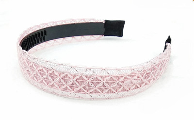 

fairytale Silver Shiny Highlight On Fancy Pink Netted Design Hair Bands For Girls And Women's Head Band(Pink)