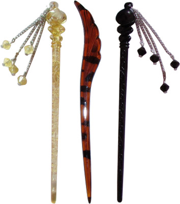 

GIRISJ Combo of Multi Color Juda Sticks Bun Stick(Multicolor)