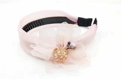 

fairytale Pink Flower With Crystal Fascinator Hair Band Beautiful Elegant Design For Girls and Women's Head Band(Pink)