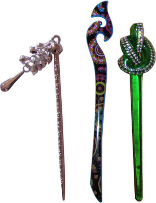 

elated Combo of Multi Color Juda Sticks Bun Stick(Multicolor)