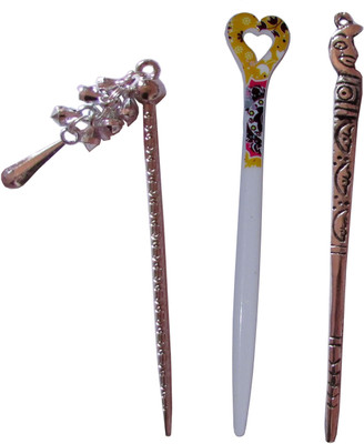 

France Luxe Combo of Multi Color Juda Sticks Bun Stick(Multicolor)