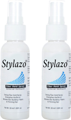 

stylazo Hair Building Fiber Hold Spray 50 ml For all Hair Fibers ,Pack Of 2(100 ml)