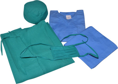 

SR sr-13 Gown Hospital Scrub(green & blue L)