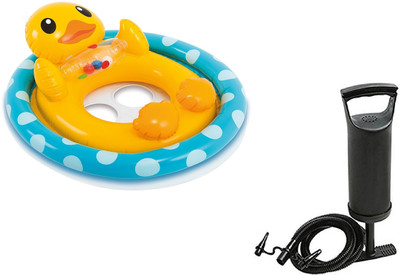 

DINAARKAN 2.3 FEET INFLATABLE DUCK SHAPED SEE ME SIT POOL FLOAT WITH LEG HOLES WITH AIR PUMP Inflatable Pool Accessory(Multicolor)