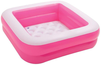 

DINAARKAN 3 FEET INFLATABLE BATH TUB CUM SQUARICAL PINK BOX POOL Inflatable Pool(Multicolor)