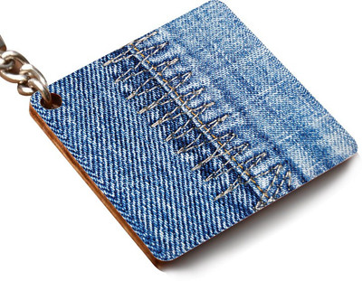 

CRAZYINK KCSQUARE-JEANS STICHES Key Chain