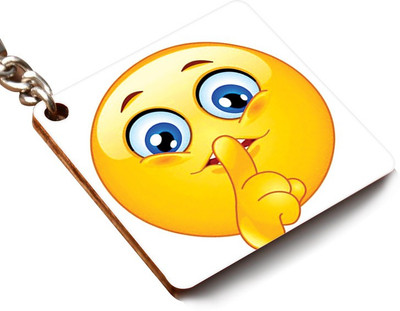 

CRAZYINK KCSQUARE-Sssshhhhh SMiley Key Chain