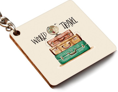 

CRAZYINK KCSQUARE-World Travel Key Chain