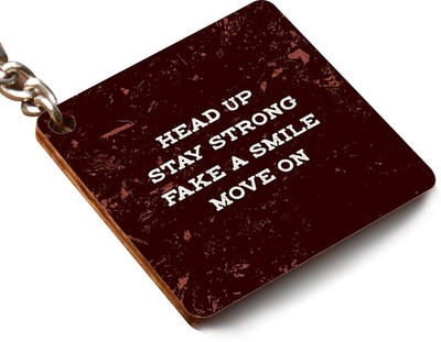 

CRAZYINK KCSQUARE-Fake a Smile, Move On Key Chain
