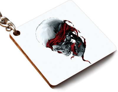 

CRAZYINK KCSQUARE-Blind Folded Skull Key Chain