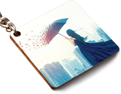 

CRAZYINK KCSQUARE-Girl with Umbrella Art Key Chain