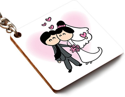 

CRAZYINK KCSQUARE-Wedding Couple Drawing Key Chain