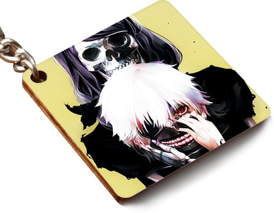 

CRAZYINK KCSQUARE-Anime Boy with Skull Girl Key Chain