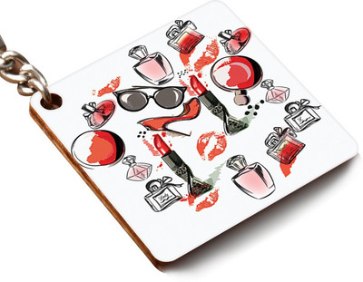 

CRAZYINK KCSQUARE-Red Make Up Elements Key Chain