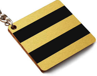 

CRAZYINK KCSQUARE-Golden & Black Super Broad Stripes Key Chain