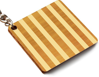 

CRAZYINK KCSQUARE-Simple Wood with Stripes Key Chain