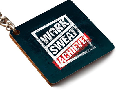 

CRAZYINK KCSQUARE-Work Sweat Achieve Key Chain
