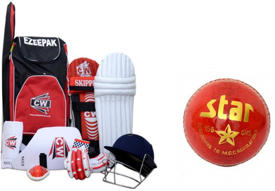 

CW Buy CRICKET STAR Red Complete Sports Junior 8 Item Accessories Matches Competition Tournament Top Grade Small Boys Cricket Kit Set Cricket Kit