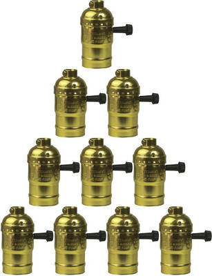 

Kapoor E Illuminations GP2650413G-10 E-26 Aluminium Lamp Holder with 3way Turn knob� switch Aluminium Light Socket(Pack of 10)