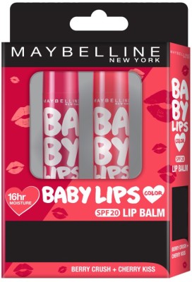 

Maybelline New York Baby lips Lip Balm , Berry Crush + Cherry Kiss Fruity(Pack of: 2, 8 g)