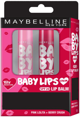 

Maybelline New York Baby lips Lip Balm , Pink Lolita + Berry Crush Fruity(Pack of: 2, 8 g)