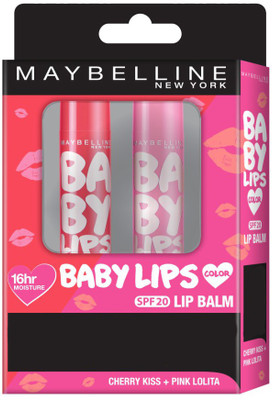 

Maybelline New York Baby lips Lip Balm , Cherry Kiss + pink Lolita Fruity(Pack of: 2, 8 g)
