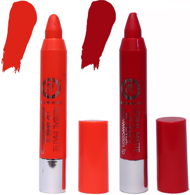 

COLORS QUEEN Long Lasting & Waterproof Herbal Colors Matte Lip Pencil combo(Kareena Orange ( Orange, Maroon ( Bride Red)