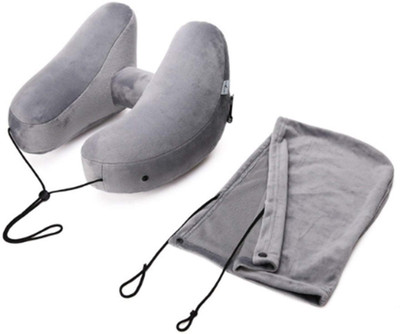 

TecMac Travelsky H-Shape Inflatable Folding Travel Neck Pillow(Grey)