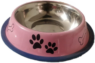 

JKM STORE ROUND Steel Pet Bowl(0.250 L L Pink)