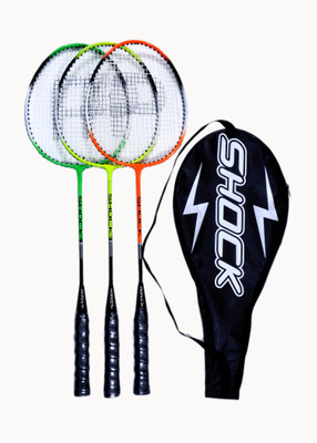 

Pioneer Shock White, Blue, Multicolor Strung Badminton Racquet(G4 -3.25 Inches, 105 g), Blue;multicolor;white