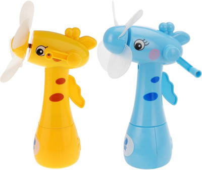 

Kit4Curious 2 Cute portable big Fan with water spray, Strong wind hand operated cool air blower spray Gift set (Pack of 2)