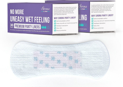 

SIRONA Ultra Thin Permium Regular Panty Liners Made with 100% Organic Cotton, Suitable for Normal Flow and Everyday Use - 30 Count (Pack of 2) Pantyliner(Pack of 2)