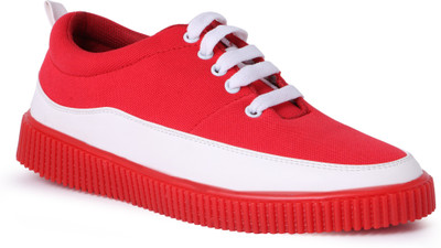 

CLOSHO Red Casual Shoes Sneakers For Men(Red, Red/white