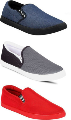 

WELDONE Combo Pack 3 Pair Of Loafers For Men(Blue, Multicolor