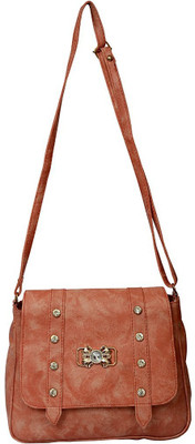 

RISH Women Casual Orange PU Sling Bag