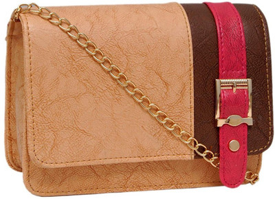 

Borse Men & Women Casual Tan, Brown Leatherette Sling Bag, Brown;tan